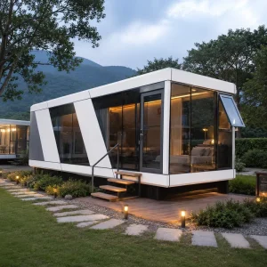 Luxury Container Prefab Space Capsule Modular Cabin Breathable Waterproof Insulated Complete Interior Glamping Tiny House Villa