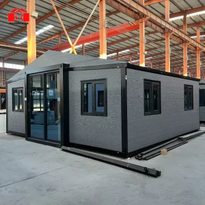 Luxury Dark Grey Expandable Container House Folding Prefab House Factory Office Hotel Australia Standard Tiny GrannyHome