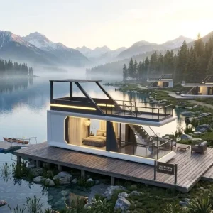 Luxury Durable Expandable Prefabricated Steel Container House Eco Friendly Solar Powered Space Capsule Resort Villa