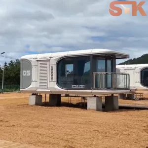 Luxury Eco Prefab 2 Bedroom Capsule House with Kitchen Commercial Home Space Airship Pod for Hotel for Sale Capsule House D5