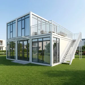 Luxury European 40ft Container House Steel Frame Modular Prefabricated Mobile Villa with Large Window for Hotel Use