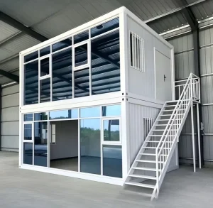 Luxury Glass Two-story Detachable Container House Reusable Construction Site Office Villa Portable Modern Living Apartment