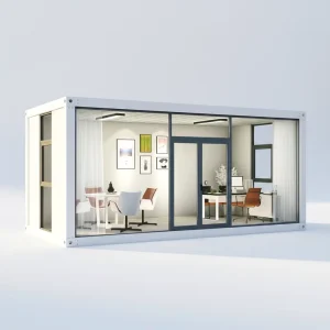 Luxury Mobile Home Two Bedroom Expandable Container House with Carport Prefab Villa Design Office & ESports Room