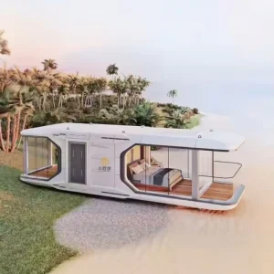 Luxury Modern Space Capsule Hotel Mobile Prefabricated Tiny House with Steel Structure Container for Camping Pods