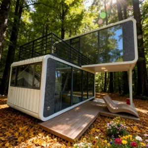 Luxury Prefab Apple Cabin House Metal Structure Movable Space Capsule Tiny House for Homestay Hotel Office Building Warehouse