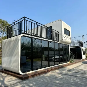 Luxury Prefab Steel Shipping Container Home 20ft 40ft Modular Design Contemporary Waterproof Easy Installation Portable Office