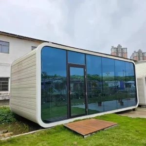 Luxury Prefabricated Tiny Space Capsule House Apple Cabin with Solar Powered Waterproof Design for Bathroom Office Shop Use