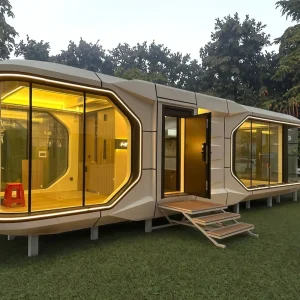 Luxury Ready Made Container House Prefabricated Steel Frame Villa Inspired Space Capsule Waterproof Outdoor Home Sandwich Panel