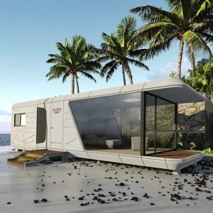 Luxury Space Capsule Bed for Hotels Vacation Villas Residences Moveable Scenic Bed for Summer Stay