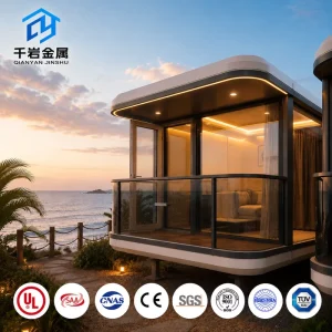 Luxury Space Capsule Villa Turnkey Modular Prefab House Sound Insulated Cabin with Bathroom Kitchen for Vacation Rental