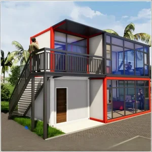 Luxury Two-Story Steel Container House 20ft 40ft Eco-Friendly Waterproof Modular Farmhouse Design 4 Bedroom Outdoor Use