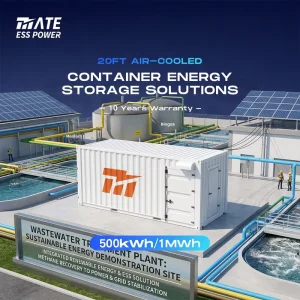 MATE 20ft Air Cooled ESS Container LiFePO4 Battery Storage 500kWh 1MWh IP65 for Renewable Energy Curtailment Reduction Solution