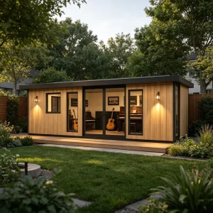 Man Cave Shed Prefab Backyard Cabin Private Entertainment Room Gaming Space Sound Insulated Easy Install Durable Structure