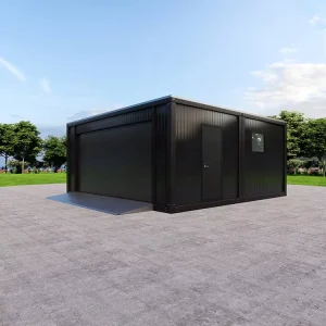 Manufacture Custom Prefabricated Flat Floor 2 in 1 Container Garage Prefab Portable 3*5.95m Flat Pack Container Garage