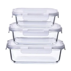 Manufacture Glass Food Storage Container Set Glass Meal Prep Containers