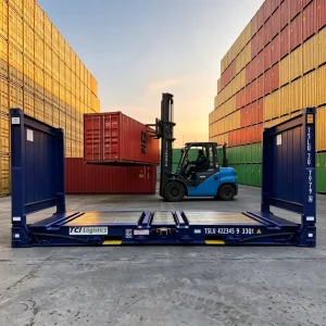 Manufacturer Custom Custom Logo Adjustable Shipping Container Flat Rack 20ft