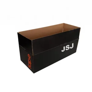 Matte Black Open Top Corrugated Shipping Box With Custom Print for Professional Warehouse Storage and Mailing Case