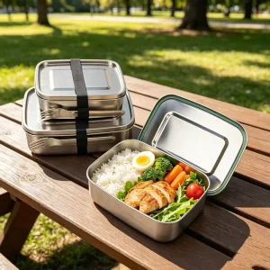 Metal Bread Box Storage Container for Home Kitchen Countertop