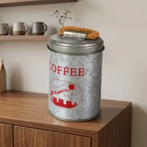 Metal Galvanized Tableware Storage Canisters 5 Pcs Bread Storage Box Tea Coffee Sugar Jars Kitchen Storage Box