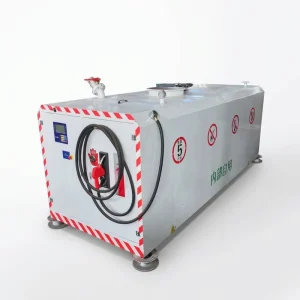 Micro Gasoline Tank Portable Mini Gas Station with Pump and Engine 2 Hoses Mobile Diesel Fuel Dispenser Refueling for Outdoor