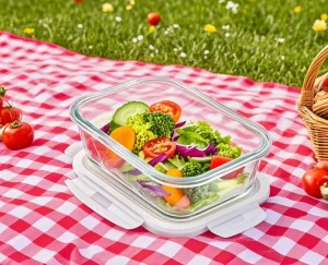 Microwave Oven Safe Glass Container Leakproof Bento Lunch Box Meal Prep Storage Food Container