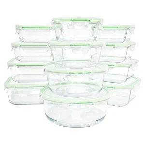 Microwave Oven Safe Leakproof Bento Lunch Box Glass Food Container for Meal Prep Storage