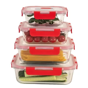 Microwave Safe Glass Storage Container With Vent Lid Leakproof Rectangle Lunch Box Glass Container