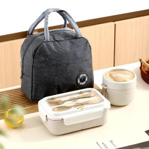 Microwave-safe Plastic Dual Tier Tiffin Lunch Box Nordic Style Eco-Friendly Durable Light Meal