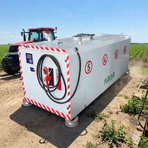 Mini Mobile Diesel/Gasoline Fuel Station Dispenser Carbon Steel Container 3000 6000 Liters Pump Hoses for Use on Farms