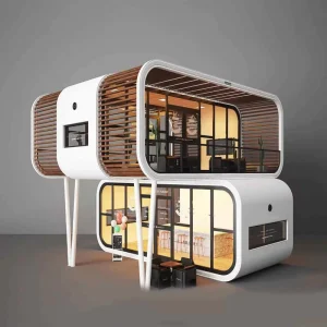 Mini Modern Two Layer Modular Prefab Apple Cabin Sleeping House for Hotel Tiny House Capsule House Mobile Home