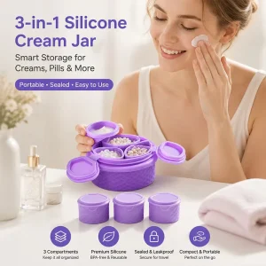 Mini Travel Size Containers Reusable Silicone Cream Jars Small Refillable Bottles for Body Hand Cream Lotion Custom Logo