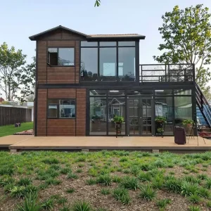 Minimalist Design Residential Villa Container House Flat Roof Sunrooms Glass Houses Product