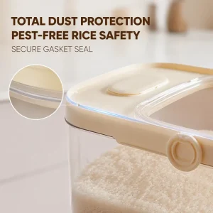 Mite-guarded Large Capacity Rice Storage Container 5L Food-Grade Plastic Sealed Pantry Organizer