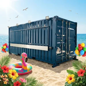 Mobile Commercia Shipping Container Food Restaurant Outdoor Pop up Coffee Kiosk US Market Certified Kitchen With Service Window