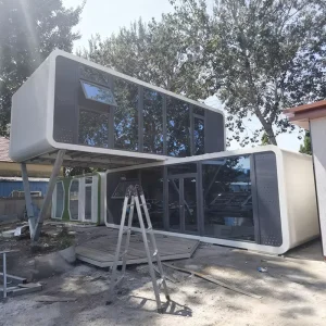 Mobile European Design Steel Structure Prefab Modular Cabin Container Greenhouse with Bathroom Application for Commercial Use