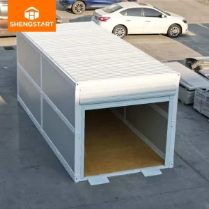 Mobile Folding Steel Sandwich Panel Modular Container House Garage Storage Waterproof Fireproof Eco friendly Roller Door