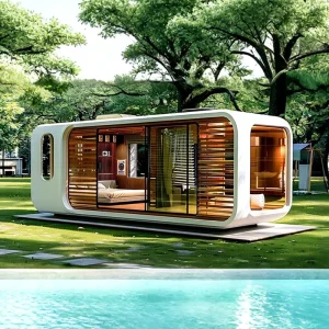 Mobile House Capsule Two in One Houses Home Expandable Aluminum Extendable Space 40ft Prefabricated Pod