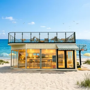 Mobile Prefab Apple Cabin Space Capsule Container House Commercial Kiosk for Seaside Souvenir Shop Coffee Bar Stall