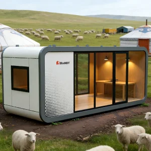 Mobile Prefab Portable Dwellings House for Coffee Kiosk Booth Tiny Hotel With Kitchenette Bar Toilet Cafe Bedroom
