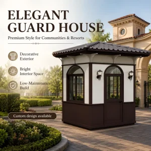 Mobile Steel Security Pavilion Guard Room Eco friendly Security Booth for Villa Use Outdoor Duty Parking Public Security