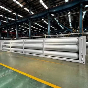 Model 40 Feet CNG Transport Tank Truck Trailer with 8 9 12 16 Independent Tubing 4142 Seamless Steel Gas Cylinder