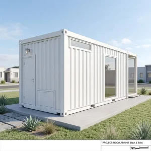 Modern 20ft Mobile Office Modified Shipping Container Shop Prefab Modular Pop up with Serving Window