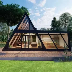 Modern A Frame Tiny Cabin with Triangular Design for Outdoor Steel Structure Buildings