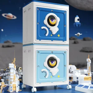 Modern Cartoon Sustainable Plastic Container Storage with Large Capacity Foldable for Household Organization Preservation Use