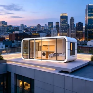 Modern Design Prefab Living Luxury Fashion Garden Pod Modular Container Homes Apple Cabin With Terrace