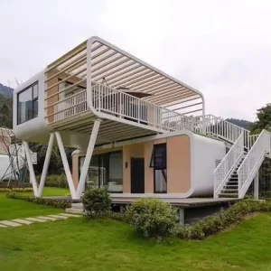 Modern Design Ready-to-Use 2-Story Prefabricated Capsule House 100% Factory Pre-installed with High Strength Material