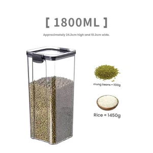Modern Eco Friendly Different Dry Ingredient Dispensing Can Transparent Kitchen Dry Food Cereal Storage Containers Refrigerator