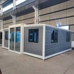 Modern Eco friendly Portable Double Wing Expansion Telescopic Mobile Cargo Storage Equipment Folding Container House