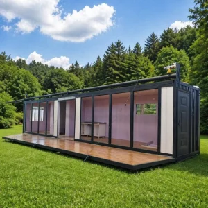Modern Fully Automatic 40ft Container House 1 Bedroom Quick Installation Electric Deck Mobile Office Cabin Hotels Sandwich Panel