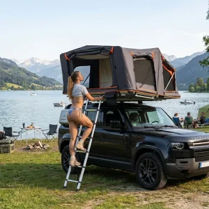 Modern Hard Shell Rooftop Tent Oxford for SUV Overlanding 3 4 Person Waterproof Four season Double Layer Quick Automatic Opening